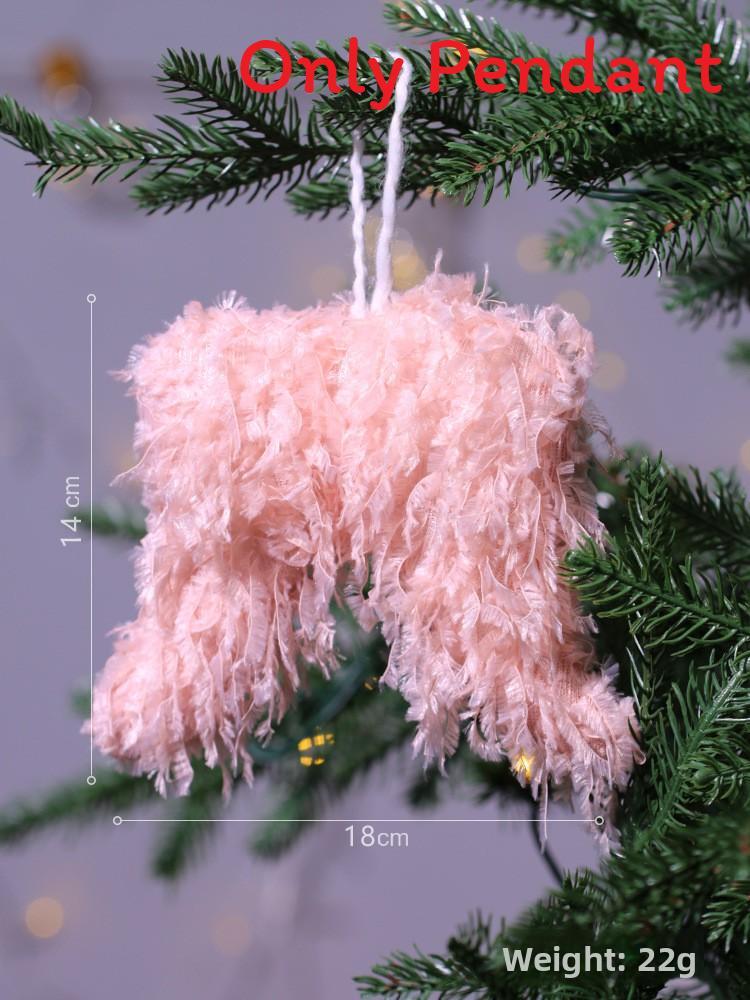 Creative Christmas Tree Socks Heart Shaped Feather Pendant Christmas Decoration For Festive Tree Decor