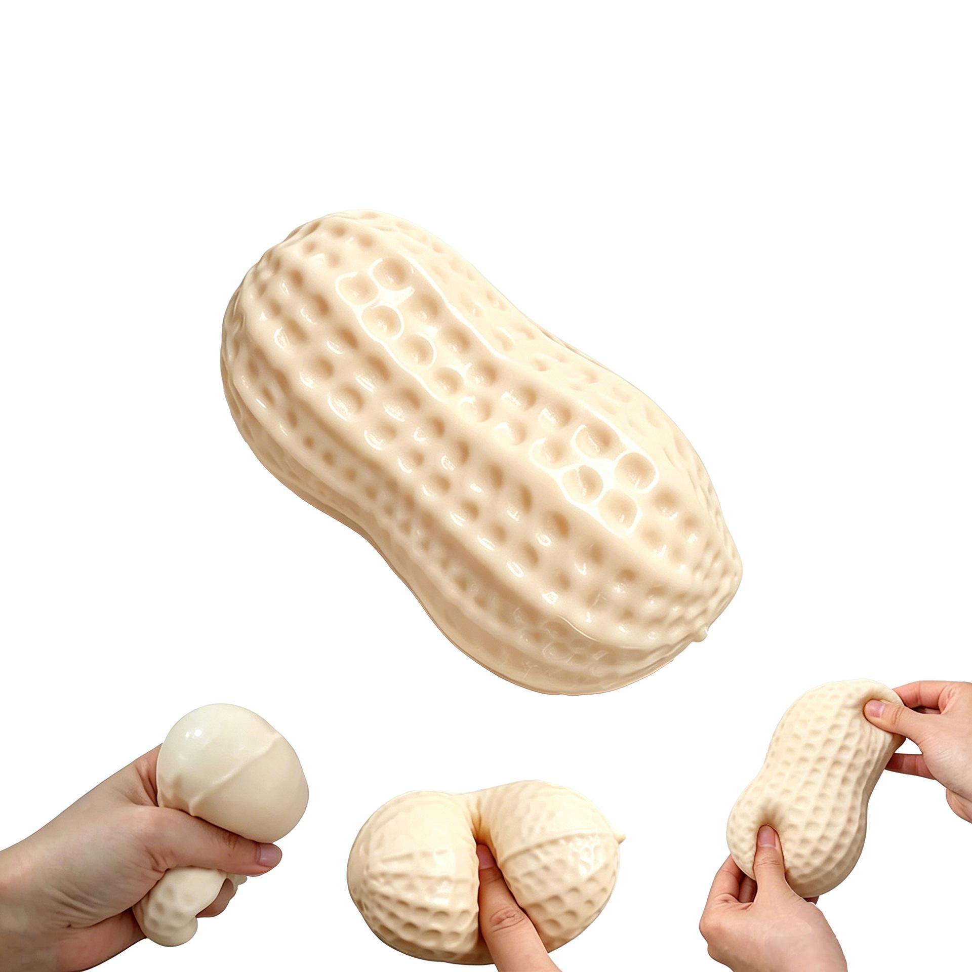 DOWMOO Beige Peanut Squeeze Toy - Cute, Fun, Soft, and Comfortable Stress Relief Toy