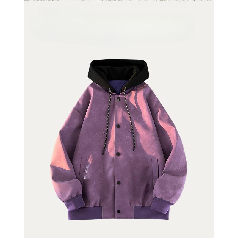 Spring and Autumn Trendy Brand High Street Fashion Contrast Color Stand Collar Jacket Men's Loose and Versatile Casual Jacket