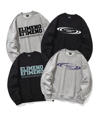 ELIMENO [2Pack] El Deep Tone Club Oversized Sweatshirt 2-Piece Package