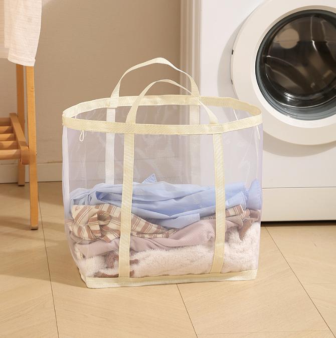 Laundry Hamper for Dorms & Homes Foldable Large-Capacity Mesh Laundry Basket For Dirty Clothes, Socks, and Underwear Storage
