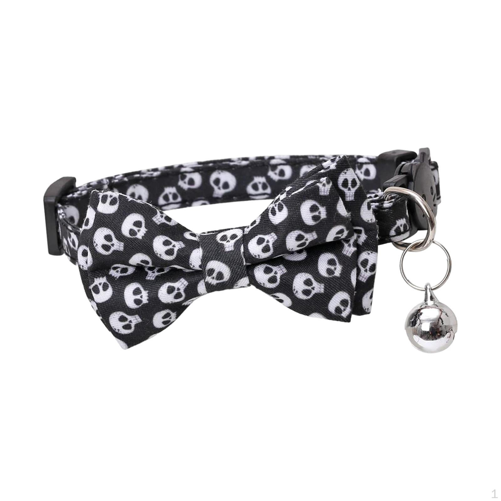 

Cute Halloween Cat Collars with Interchangeable Bow Tie for Small and Medium-sized Kittens чёрный