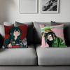 T-Tsuyu Asui Cartoon Animation Pillow Covers Cartoon Sofa Decorative Home Double-sided Printing Short Plush Cute Cushion Cover