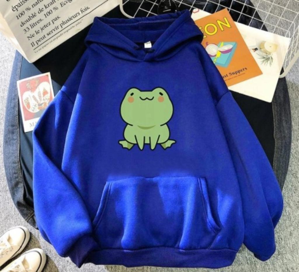 New candy-colored sweater, frog same long-sleeved fleece top
