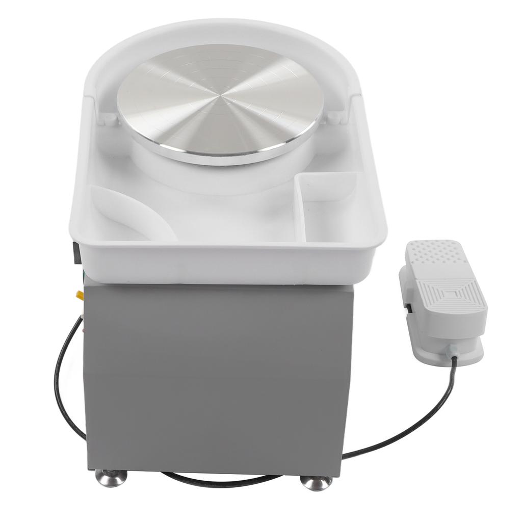 Pottery Wheel Machine Stepless Speed Change Removable Tray Low Noise 350W Grey Electric Pottery Wheel with Foot Pedal