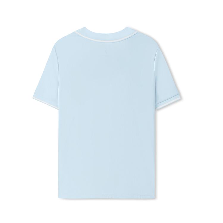 Skechers Slim Fit Cool Feel Classic Sports Breathable Comfortable Short Sleeve Polo Shirt Women Tops Folk-Blue L225W233-04H4
