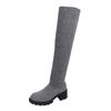 Fashion Sexy High Sock Boots Women Winter New Fashion Over The Knee Warm Botas Mujer Suede Lace Up Pumps Shoes High Heels Boots