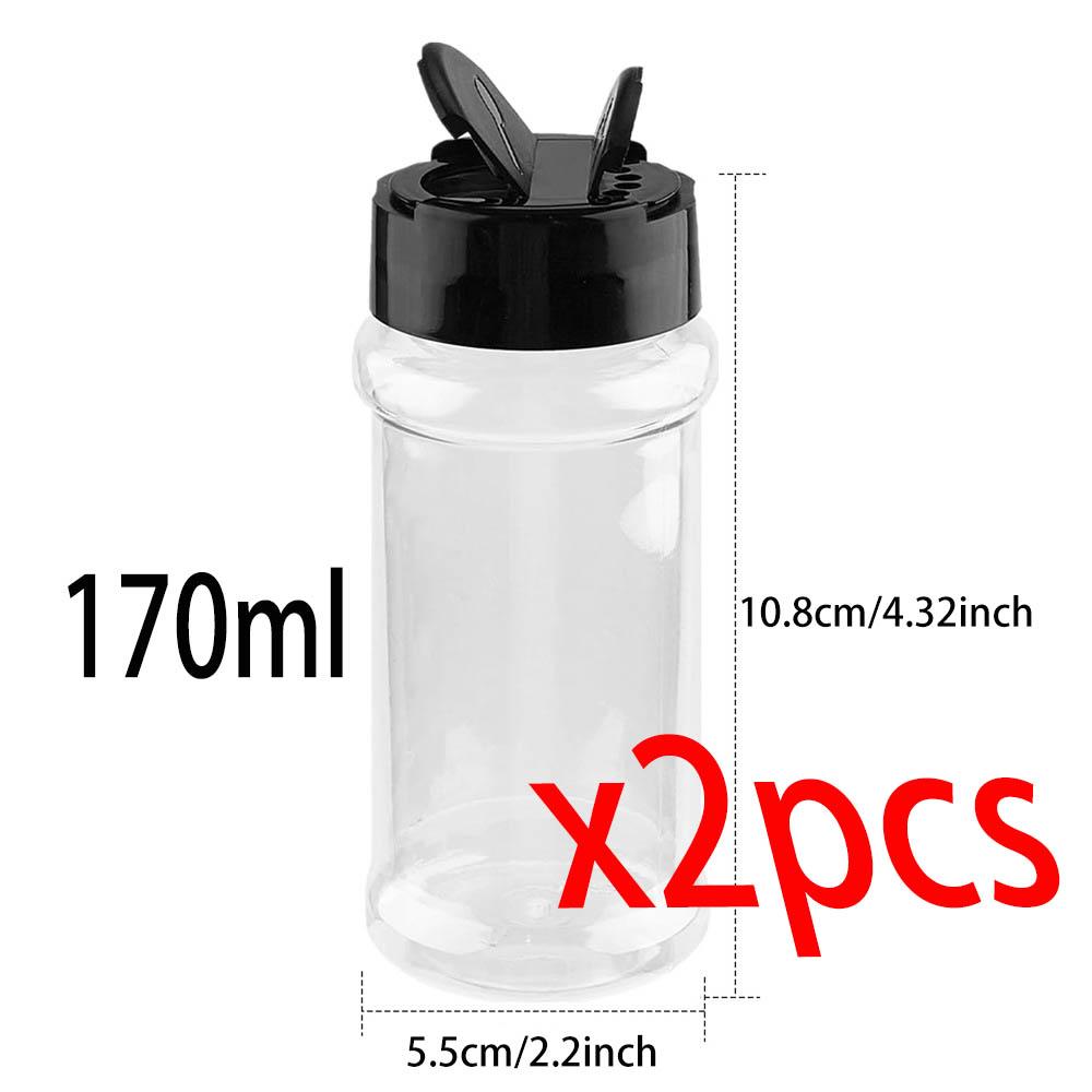 5.5Oz Plastic Spice Jars with Black Cap,Plastic Bottle Containers with Shaker Lids for Storing Spice,Herbs and Seasoning Powders