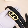 F Letter Buckle Premium Sense Business Belt Genuine Leather Women'S Cowhide Alloy Smooth Buckle Belt Belt