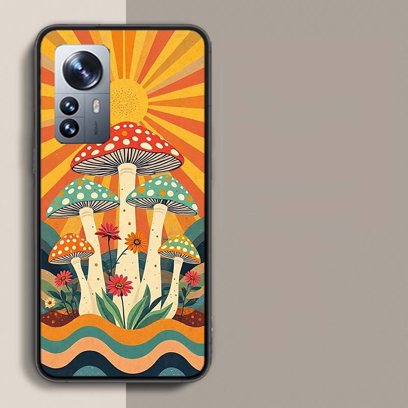 Boho Hippy Mushroom Sunrise Phone Case For Redmi Note 15 Pro 5G 14 13 12 Pro Plus 11 11T 11E 11S 10 Pro 10S 9 9S Cover Cell Clea