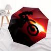 1 Stück Motorrad Sonnenuntergang Thema Hochwertiger Regenschirm, Automatisches Öffnen und Schließen, Multifunktionaler Regenschirm G0811051