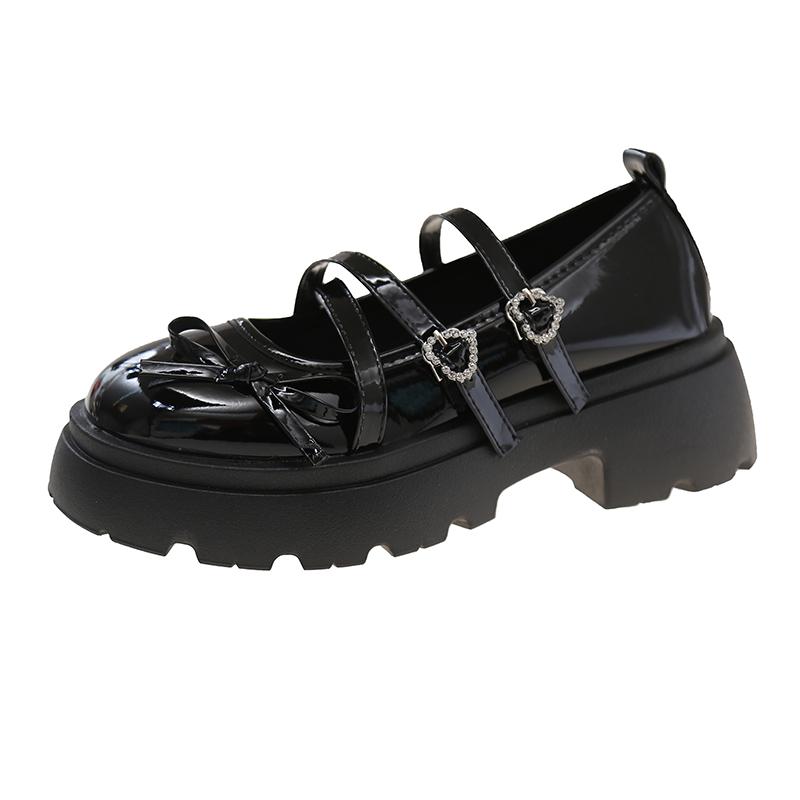

Fashion 2025 New Woman Mary Jane Shoes Spring Autumn Fashion Style Soft Bottom Anti-slippery Versatile Chic Princess Leather Shoes 40 чёрный