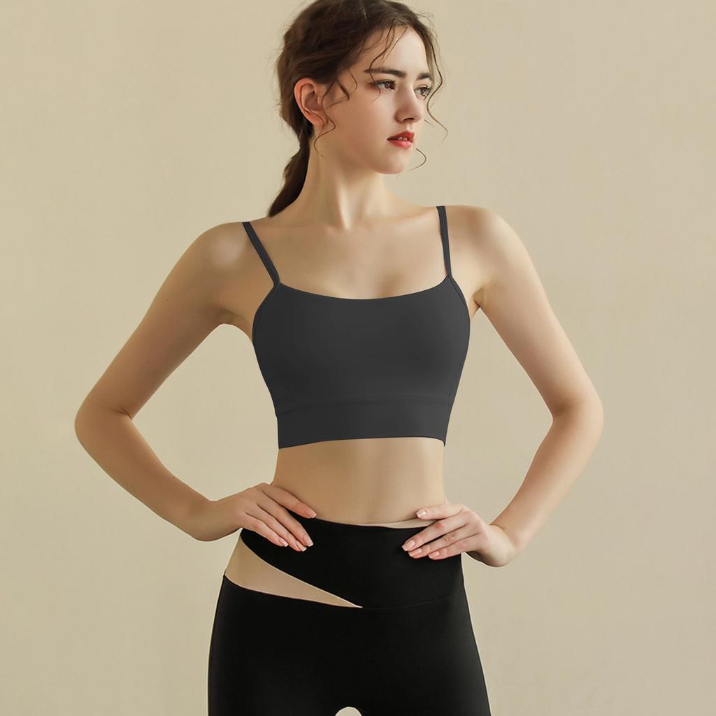Women's Sports Bra Fixed Cup Slim Strap Yoga Bra Vest