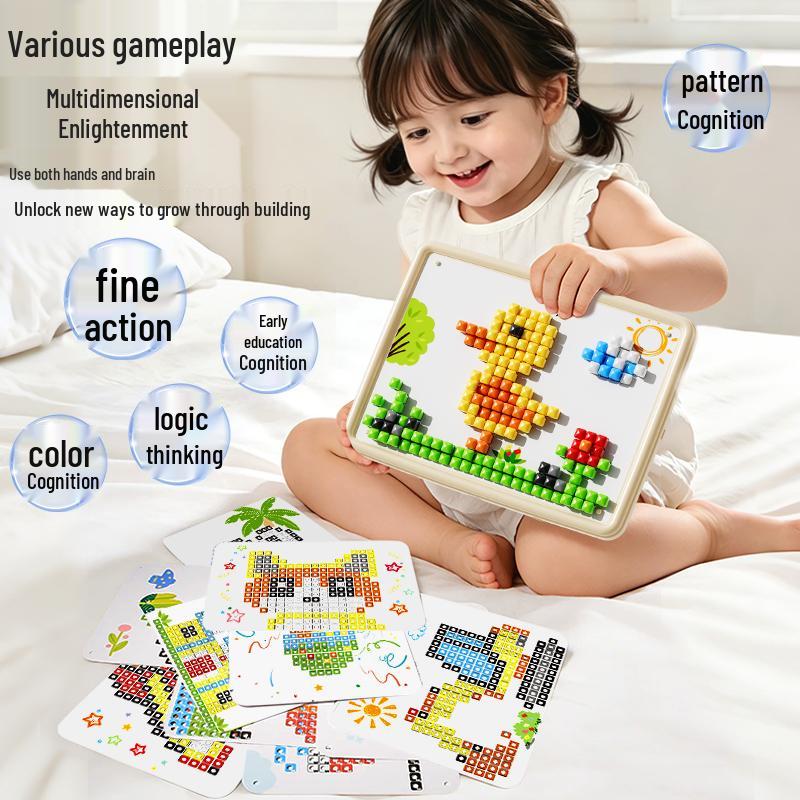 3D Mushroom Peg Board Educational Toy for Ages 1-3 – Large DIY Puzzle for Creative Assembly and Concentration Training