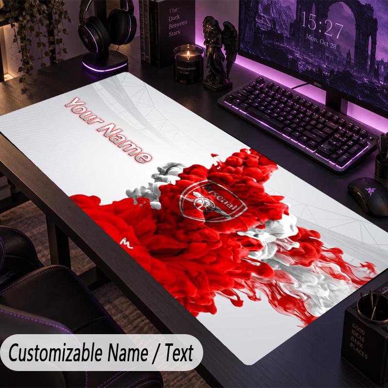 Custom Text Big Mousepad, Extended Desk Pad For Laptop Work GameArsenal FC