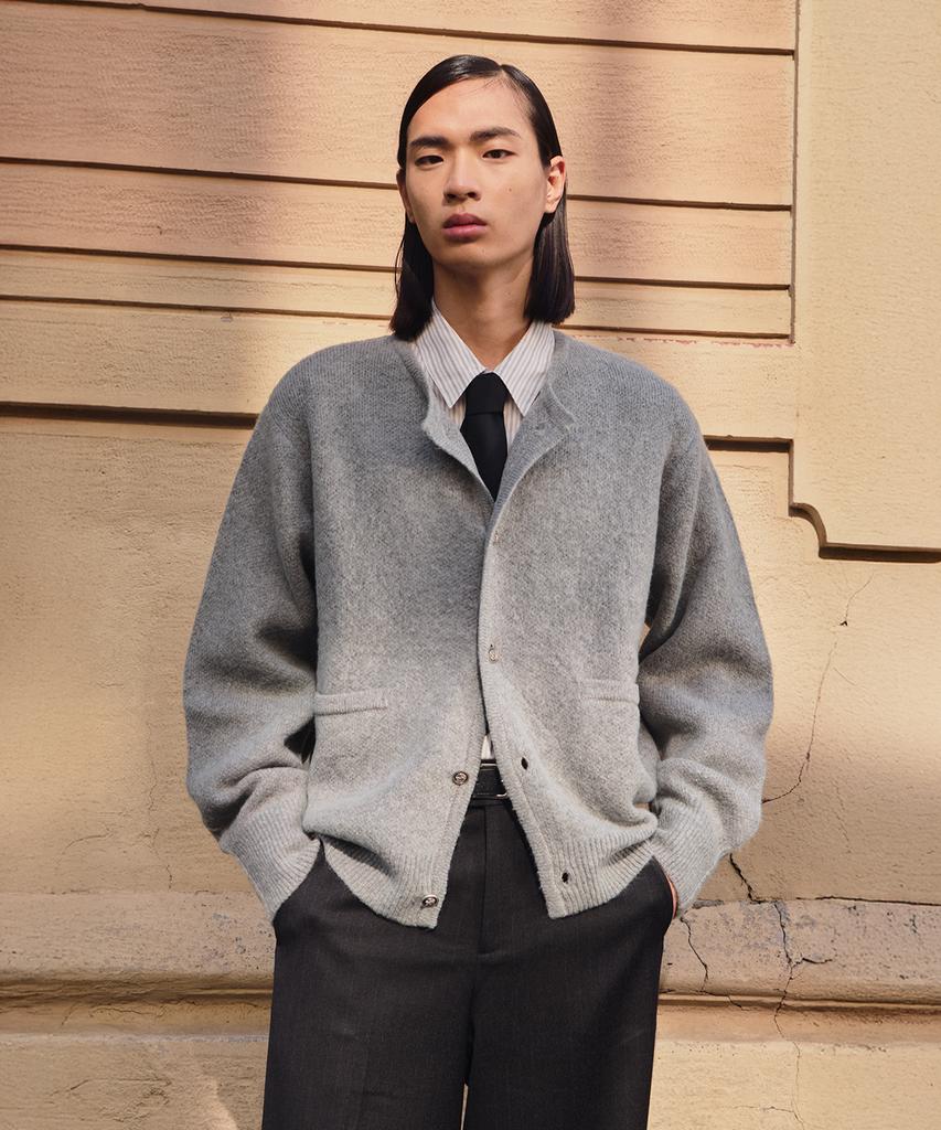 Lmood Alphonso Brushed Mohair Wool Cardigan Ash Grey
