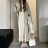 Early spring autumn sweater dress women's clothing autumn and winter 2026 new inner lining long sleeve knitted long skirt