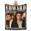 Koc Edward Cullen Fleece Wiosna Jesień Filmy Saga Zmierzch Wielofunkcyjny Miękki Koc do Rzucania na Łóżko Biuro Pikowany Koc