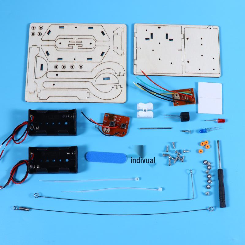 DIY Wireless Transmitter Educational Toy for Ages 7-14, Wooden Interlocking Experimental Kit