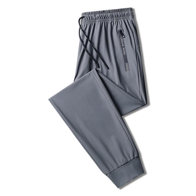 Pánské nadměrné rychleschnoucí sportovní kalhoty z ledového hedvábí - Lehké letní ležérní
