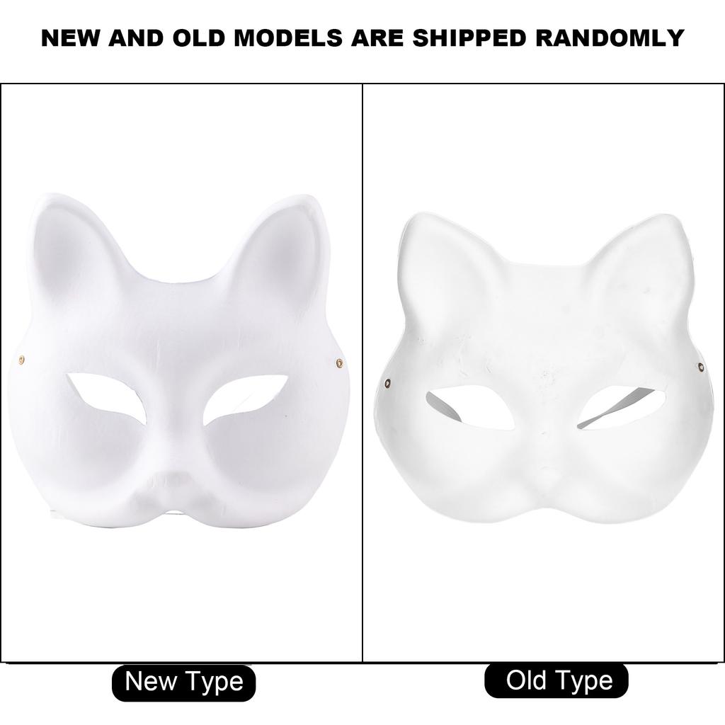 5 Pcs White Mask Adult Blank DIY Drawing Mask Halloween Costume Party Accessory(Cat Face)