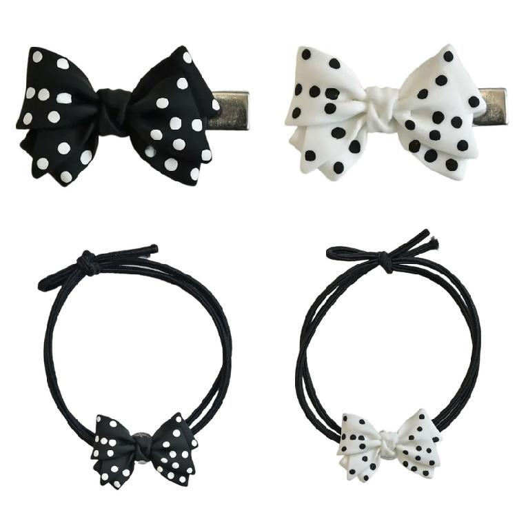 Dot Bowknot Hair Clip InsStyle Hair Rope Female Hair Styling Tool Ornaments
