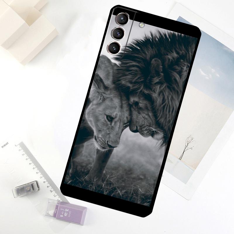 Lion Animal Phone Case For Samsung Galaxy S24 FE S23 Ultra S21 S22 S25 S26 Ultra S10 Plus S20 FE Cover