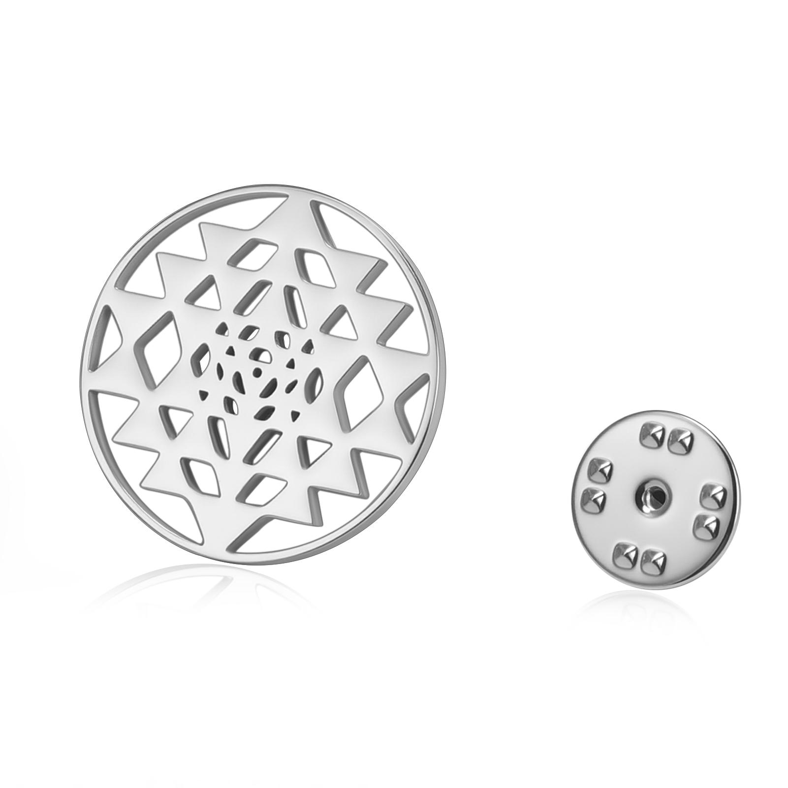 

LIKGREAT Sri Yantra Brooch Pin Sacred Geometry Stainless Steel Jewelry for Meditation Protection Spiritual Gift for Women Yogis