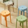 Stackable Modern Round Plastic Dining Stool with Storage - Creative, Simple, and Thickened Design for Living Room