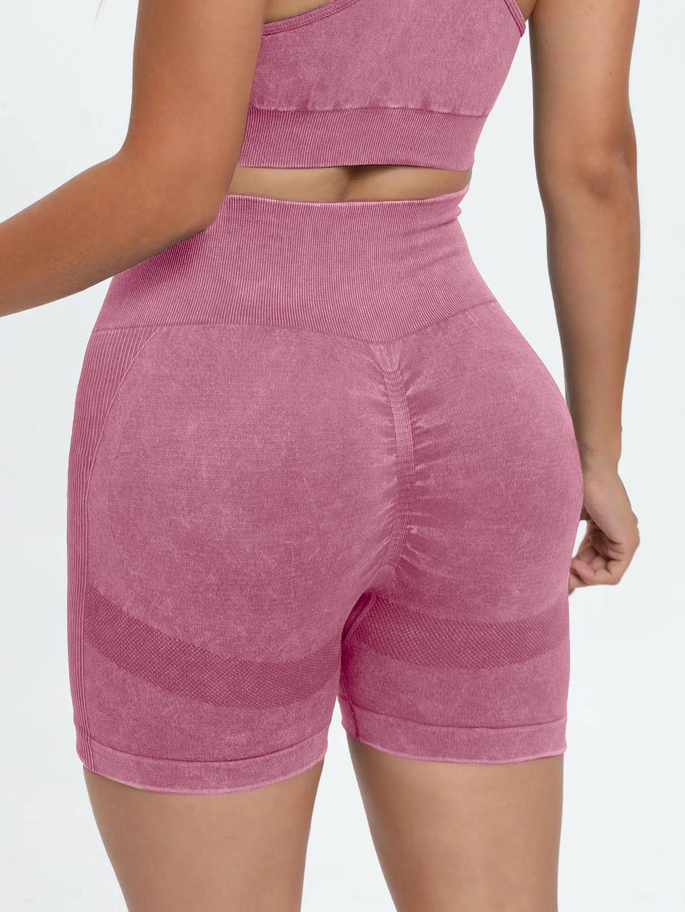 

High-Waist Tie-Dye Quick-Dry Yoga Shorts with Peach Lift and Breathable Moisture-Wicking Fabric Small