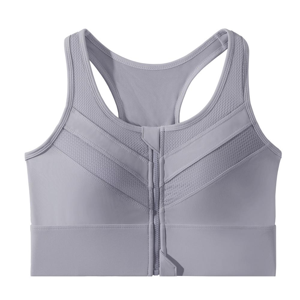 Plus Size Shockproof Zipper Sports Bra for High-Intensity Running and Yoga