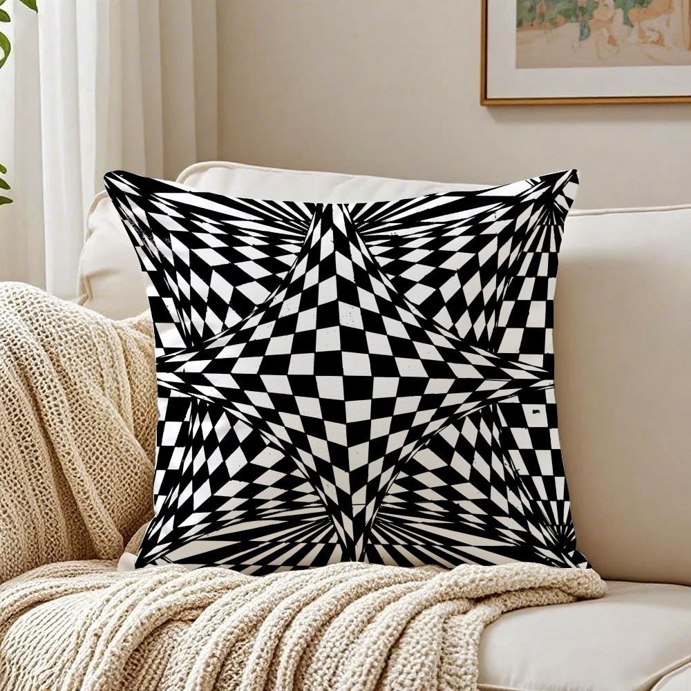 Minimalist Black and White Geometric Lines Cushion Cover Pillowcase Antidustmite Living Room Sofa Decor Cushion Room