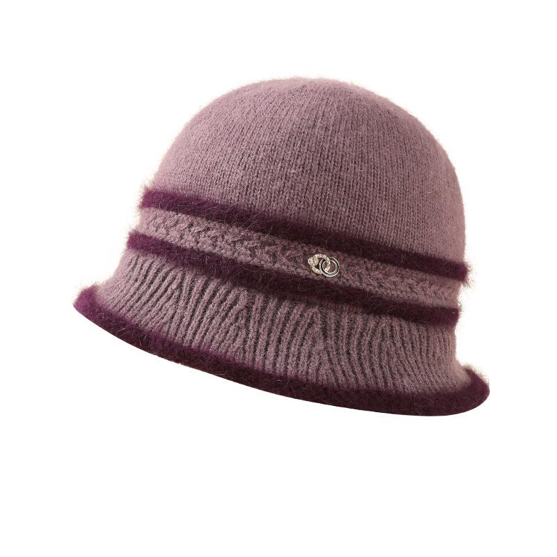 Winter Mother Hat Female Elderly Grandmother Plush Wool Hat Rabbit Fur Middle Elderly Warm Thickened Knitted Cotton Hat