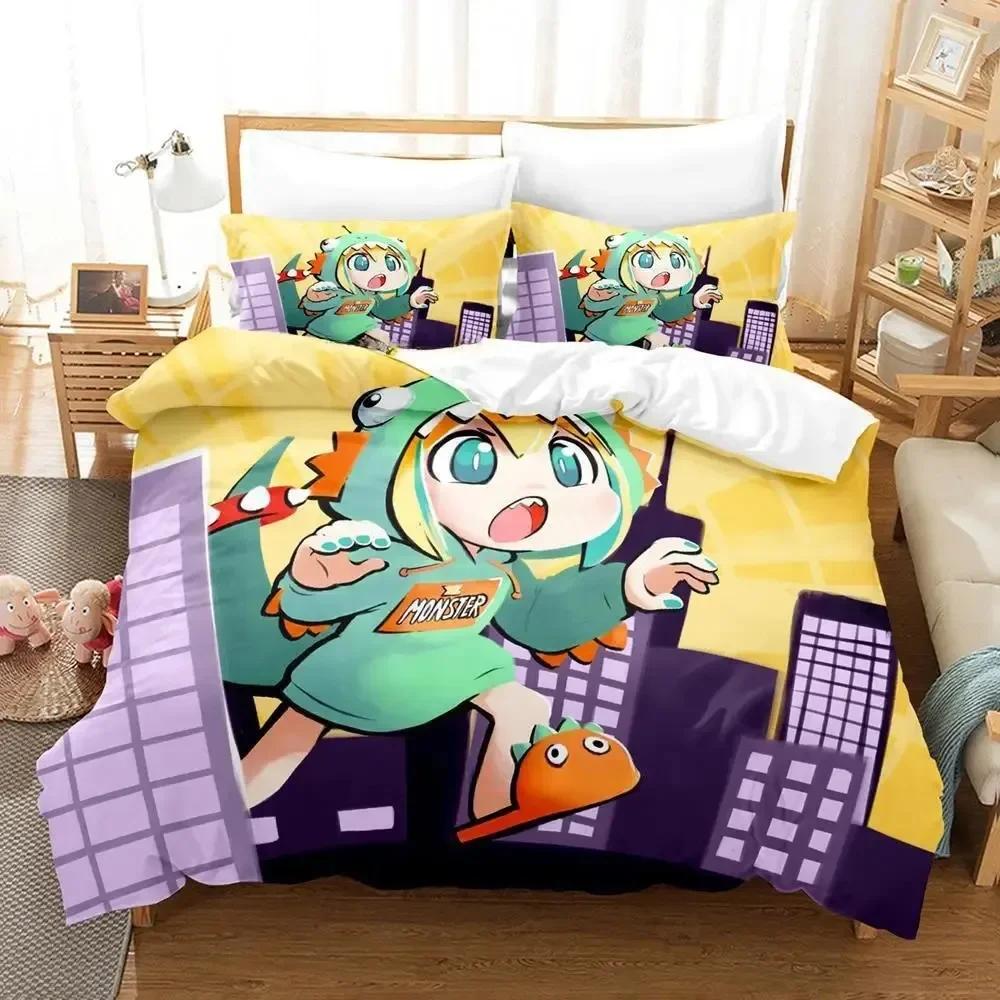 3d Anime Kawai Young Girls Amano Pikame Beding Set Printed With Pilowcase Bed Soft Duvet Cover Soft Single Double Quen Super King-Sized Dimensionsd