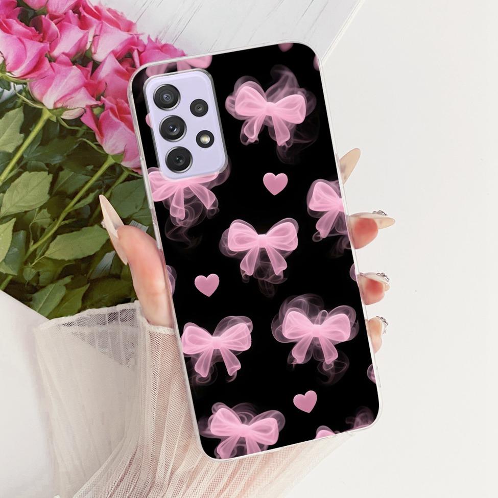 Transparent For Samsung Galaxy A72 4G Case Cute Fashion Flowers Funny Painted Casing For Samsung A72 4G SM-A725M SM-A725F Cover
