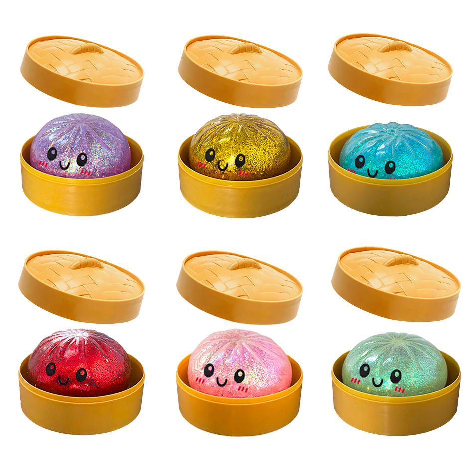 Koldūnų Squishy Dovana Spalvingi Koldūnų Squishies Streso Kamuoliukai Imituotas Maistas Squishies Bandelės Garintuvo Suspaudžiami Dovana