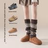 Snow Boots, Sock Covers, Autumn and Winter Wool Pile Socks, Leg Covers, Women's Socks, Calf Socks, Dark Grey Long Socks, Fair Island Sock Covers