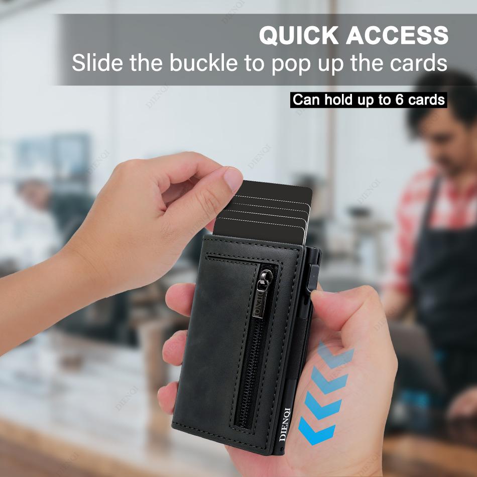 Rfid Credit Card Holder Men Wallets Mini Handbags Luxury Brand Bag Cardholder Case Leather Magnetic Coin Purse Hand Bag for Men