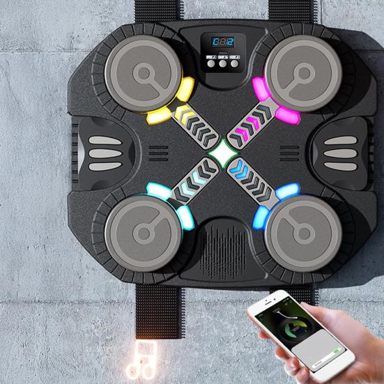 Music Boxing Machine for Kids Bluetooth-compatible Intelligent Scoring Target with Racing Light Thickened Wall Mounted Boxing Target