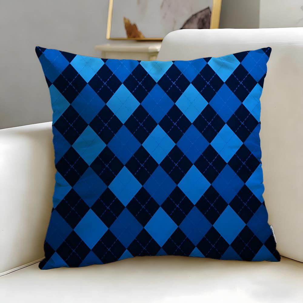 Diamond Pattern Cushion Cover Soft  EasyWash Pillow Case  Versatile for Couch Bed Travel and Office