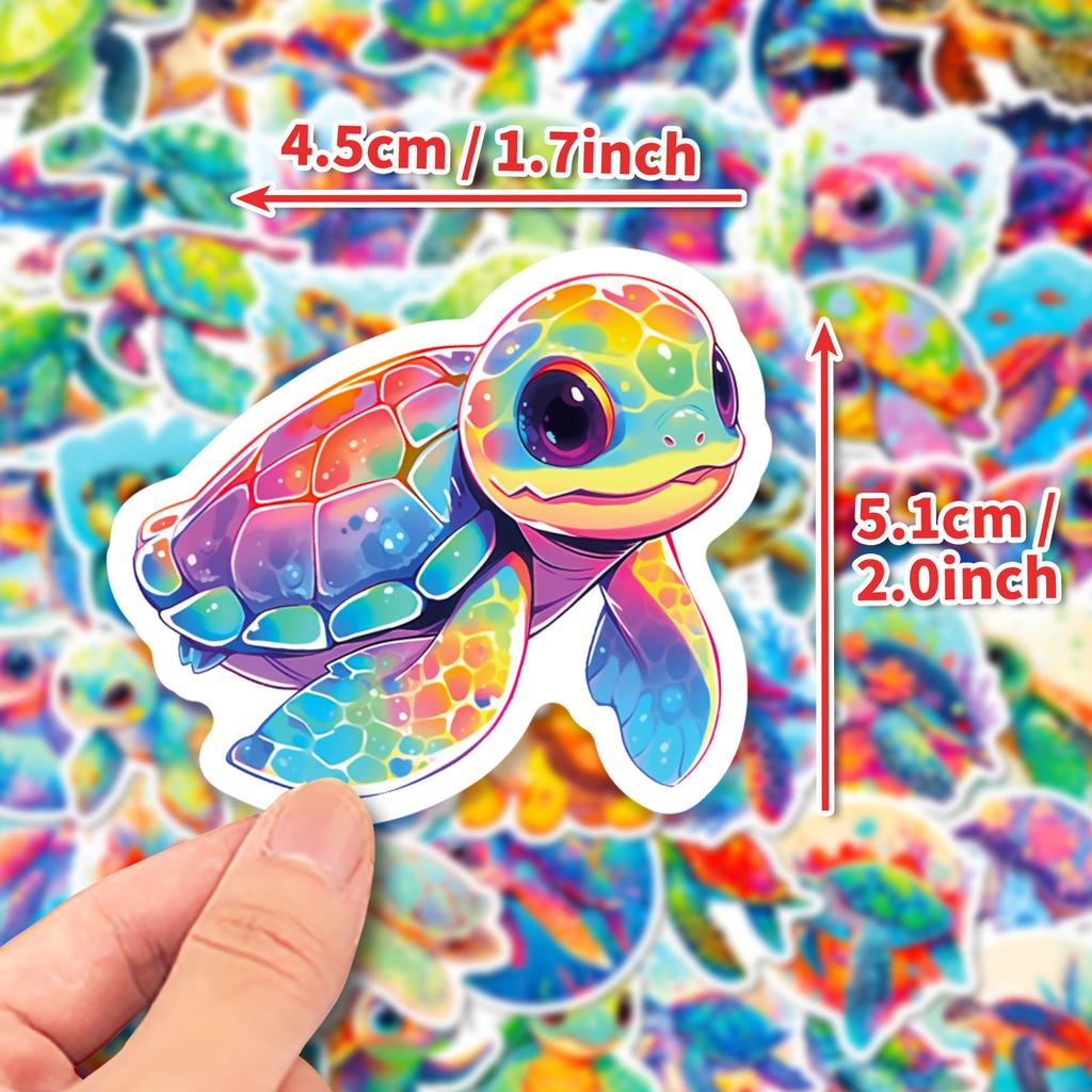 50 Colorful Turtle Stickers Marine Creatures Colorful Turtles Little Turtles Series Graffiti Stickers
