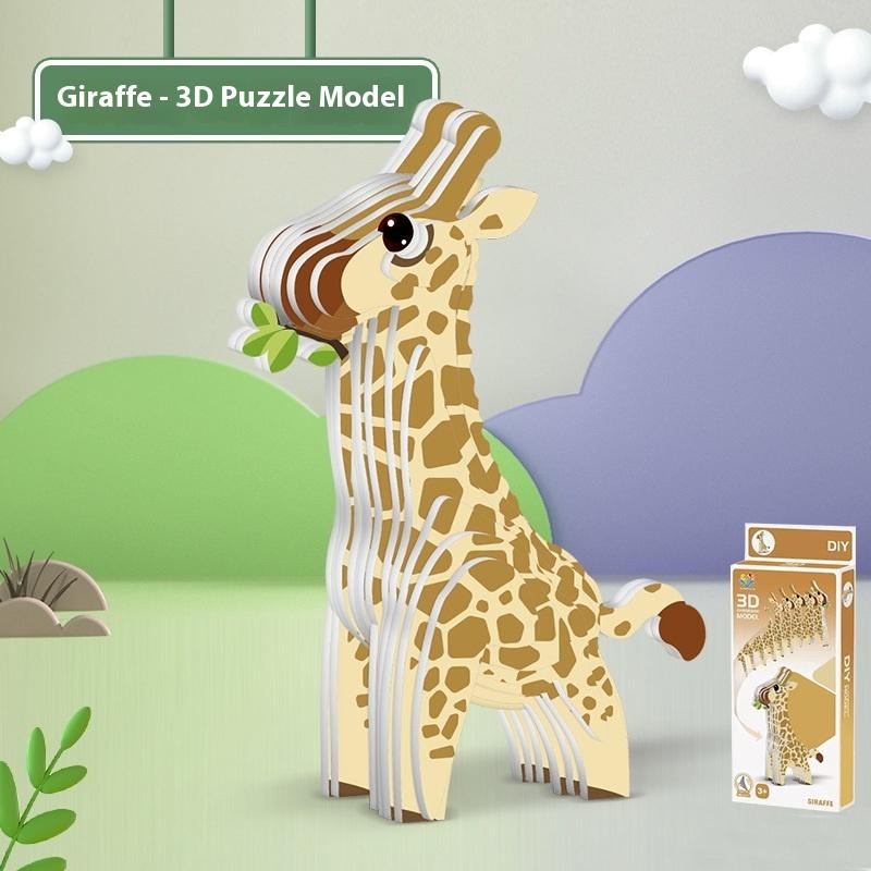 1 Set Kinder Lernspielzeug Montessori Lustiges DIY Manuelle Montage Dreidimensionales Modell Tier 3D Papierpuzzle Spielzeug für Jungen Mädchen