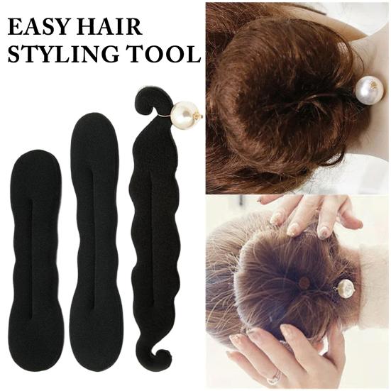 2/3 stk Dame Hårknute Maker Svamp Faux Perler Dekor Knuteformer Styling Svamp Hårknute Formingsverktøy