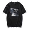 Gawr Gura & Casey Edwards Ash Again 2025 Tshir  Anime Print Fashion Harajuku Aesthetic Tee Summer Unisex Cotton High Quality Top