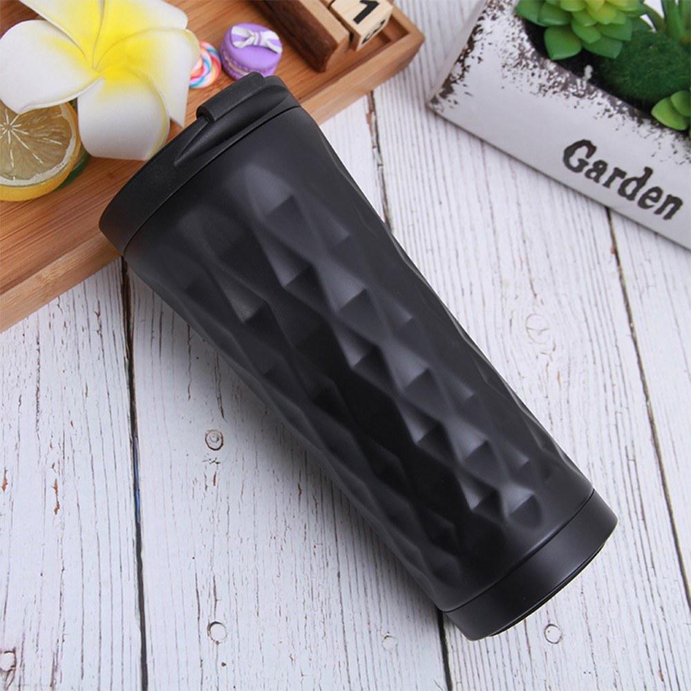 304 Stainless Steel 500ml Portable Double-Layer Mug Car Coffee ...