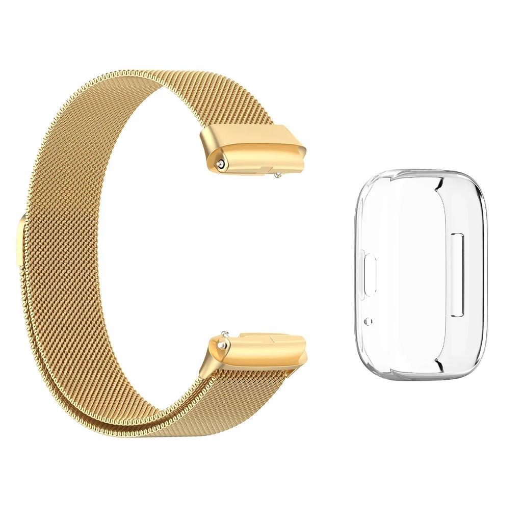 Strap For Xiaomi Redmi Watch 3 Active/3 Lite With TPU Soft Case Screen Protector Replacement Metal Milanese Magnetic Watchband