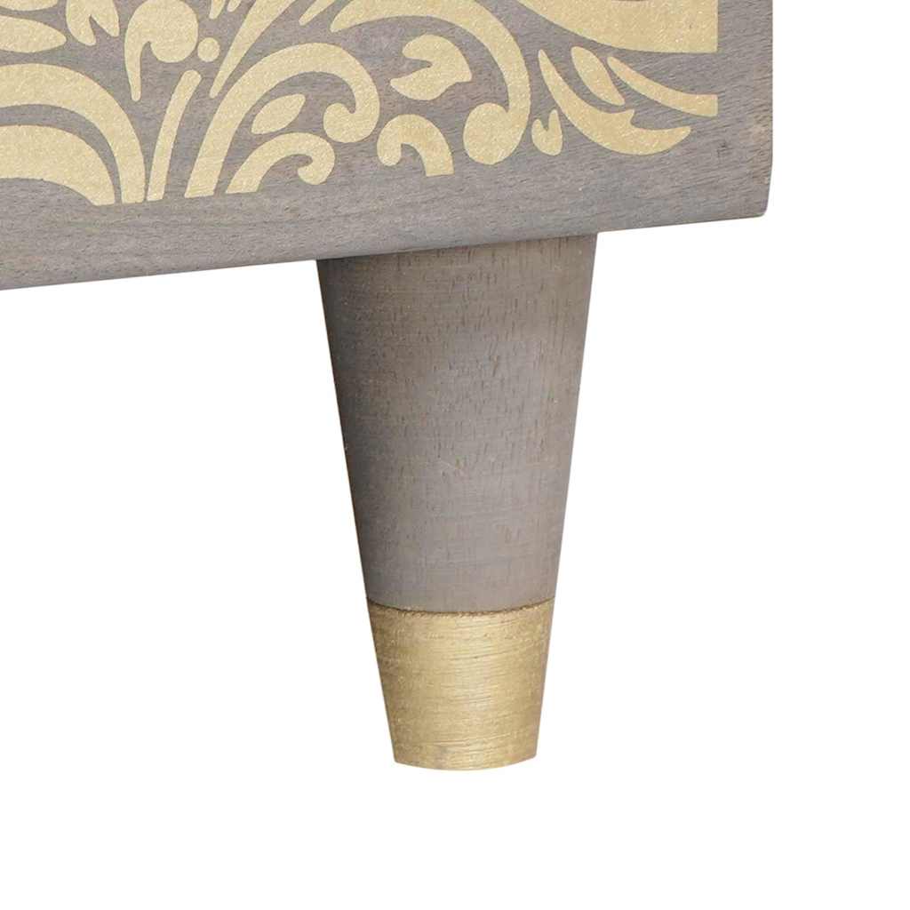 Coffee Table Gray 80 x 50 x 40 cm Solid Mango Wood