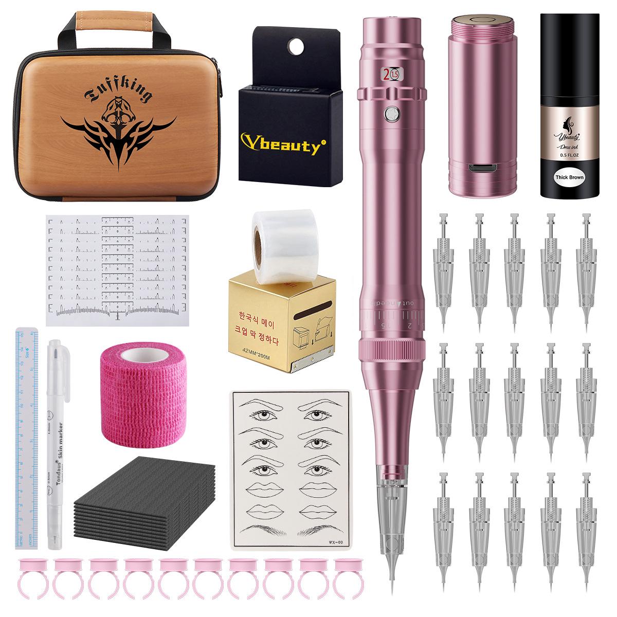 

All-in-One Wireless Tattoo Machine Set: Eyebrow Microblading, Eyeliner, Lip Tattoo with Bayonet Needles