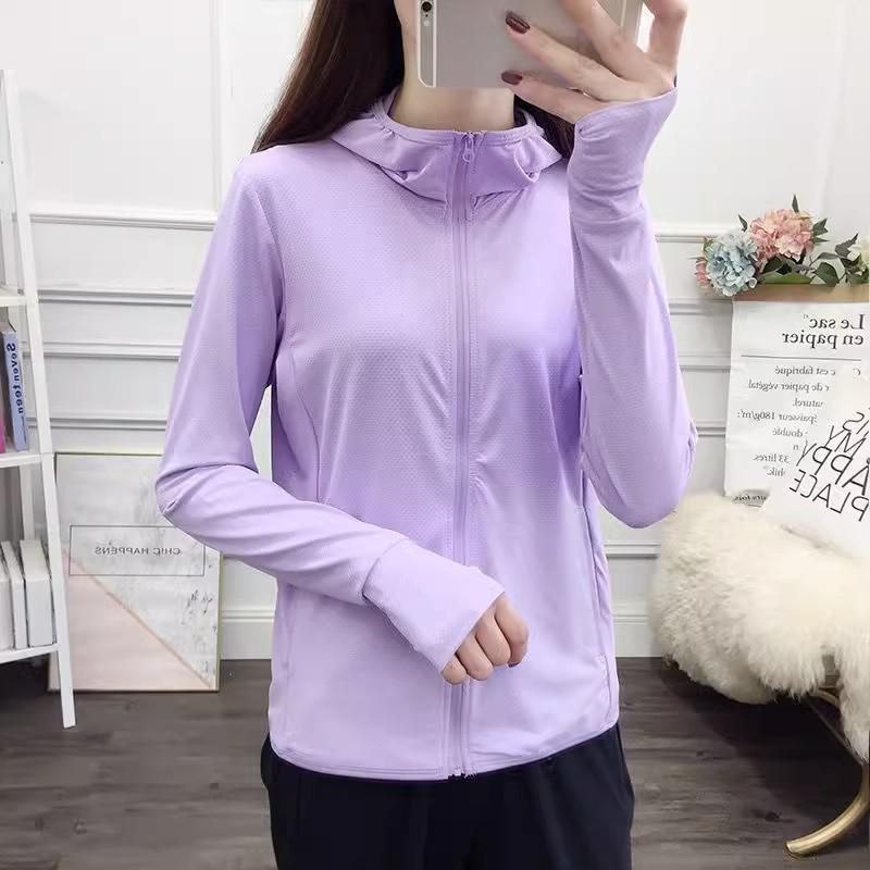 

Куртка с капюшоном и солнцезащитным кремом, женская летняя тонкая, с длинными рукавами, из дышащего шелка, с защитой от ультрафиолета, для бега на открытом воздухе XL фиолетовый