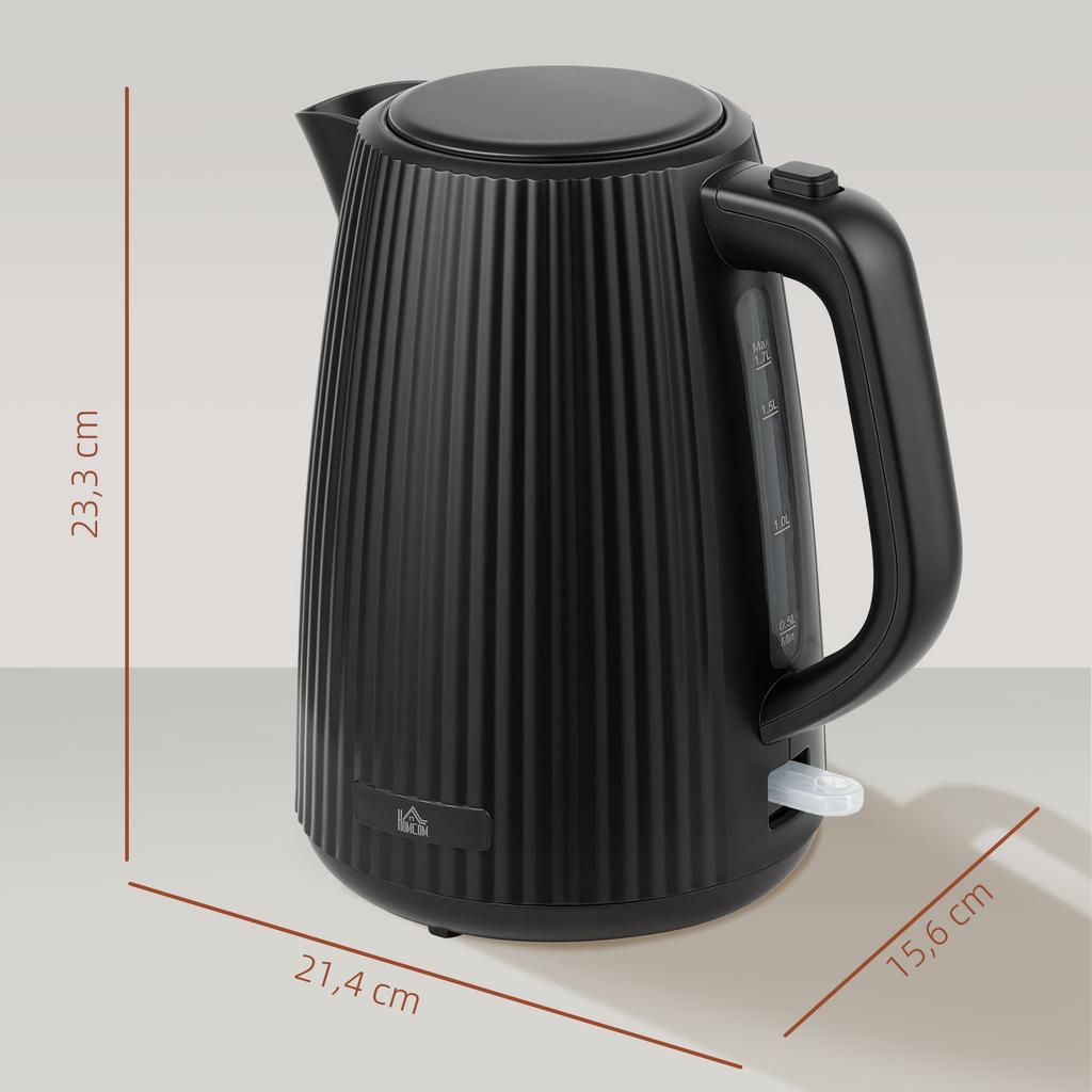 Electric Kettle, 1.7L, Quick Boil Function, 2200W, with Removable Limescale Filter, Automatic Shut-Off, Black